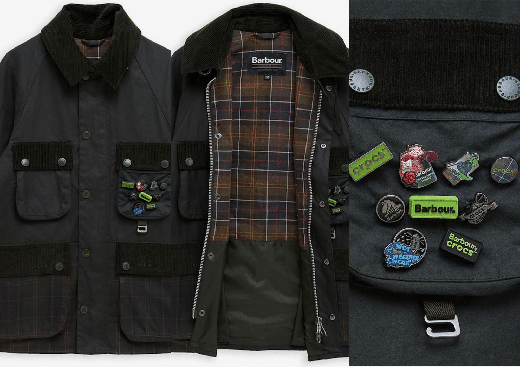 veste huilée Barbour X Crocs