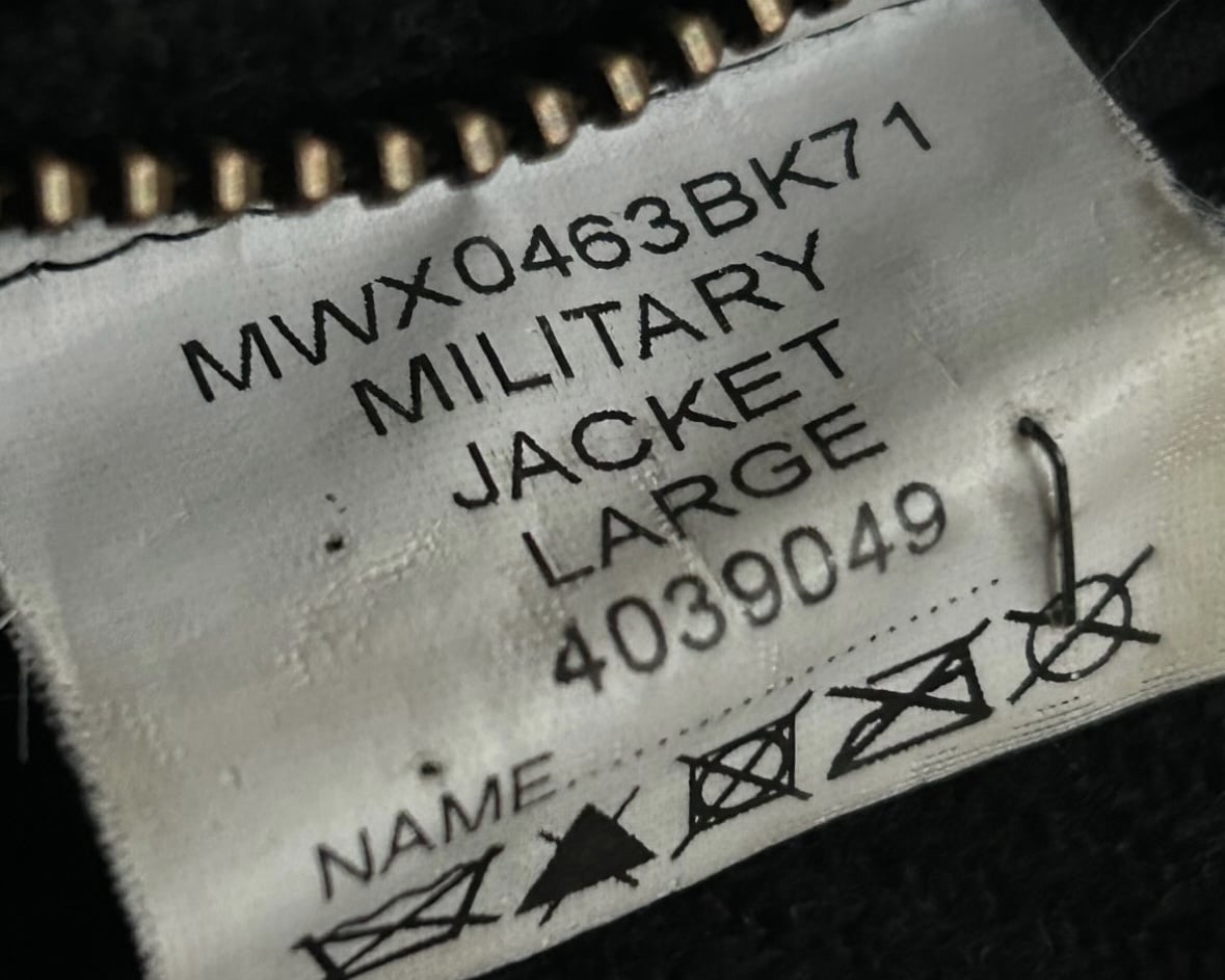 Étiquette veste Barbour