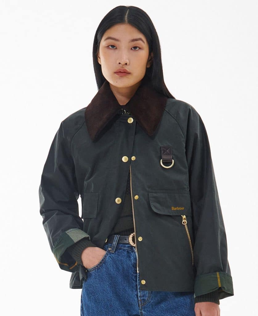 Veste courte coton huilé femme catton spey sage