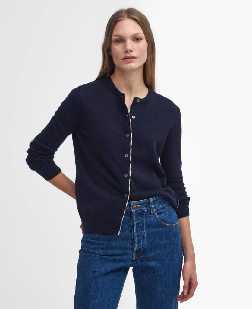 Cardigan femme bleu marine barbour pendle