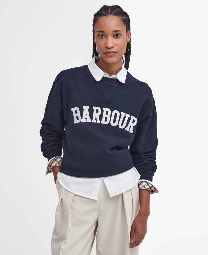 Sweatshirt bleu marine femme barbour Northumberland