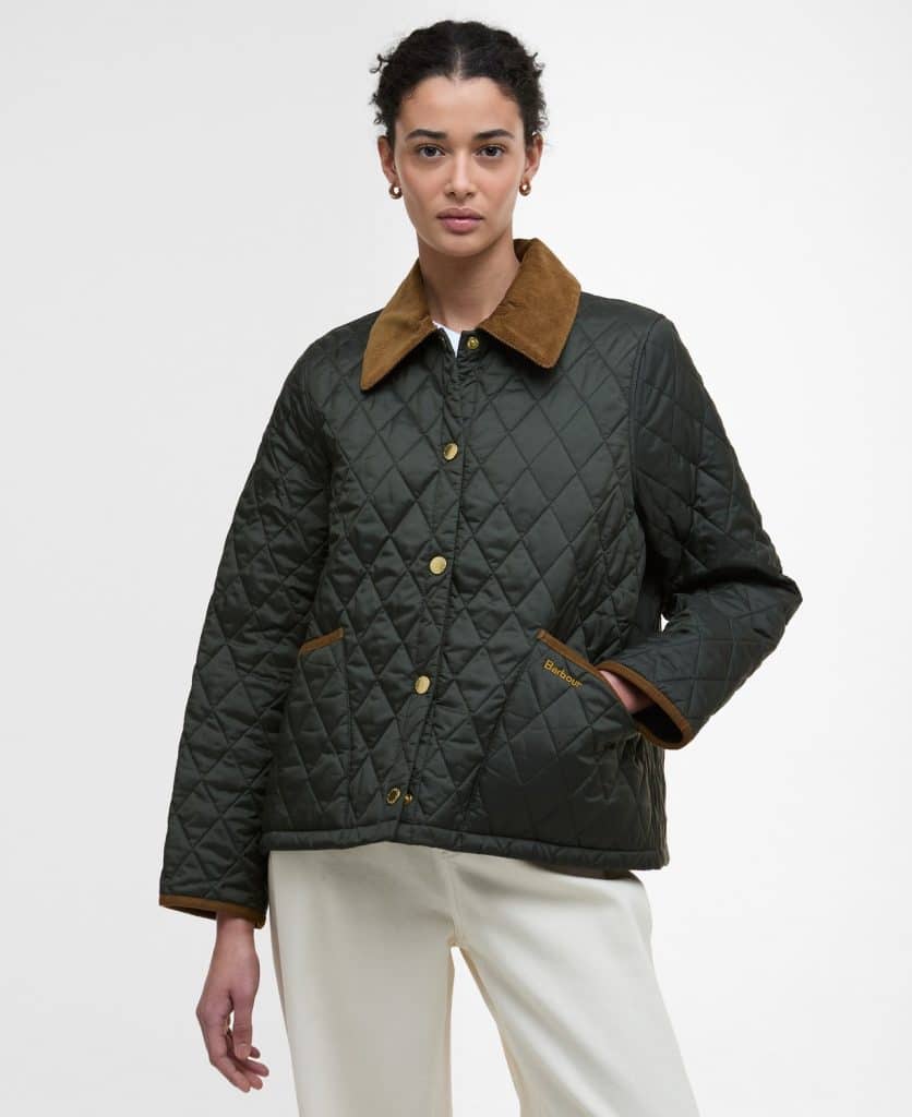 Veste matelassée courte femme vert kaki barbour cropped liddesdale