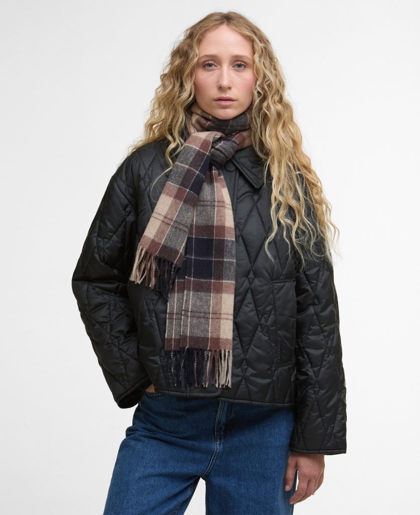 Echarpe en laine et cachemire gardenia tartan Barbour