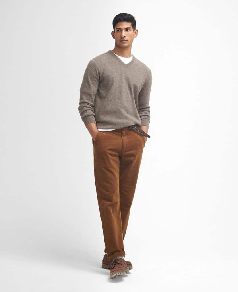 Pantalon en velours côtelé fauve Stretch Cord Barbour