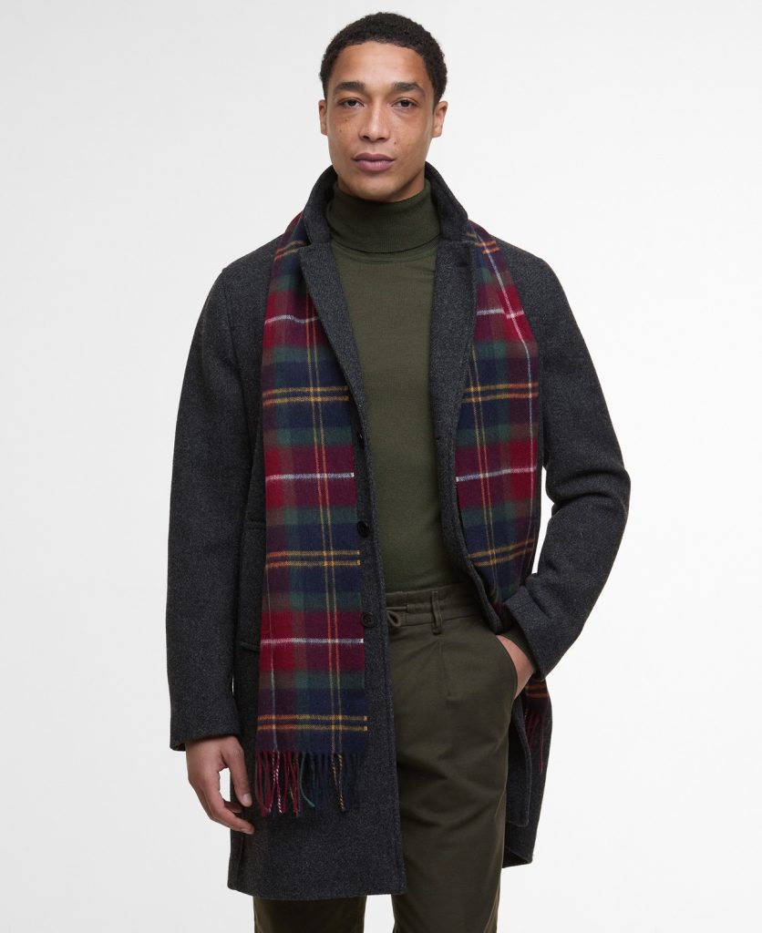 Echarpe en laine et cachemire Barbour winterberry tartan