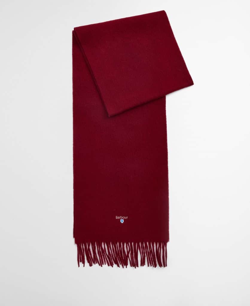 Echarpe en laine d'agneau Barbour biking red rouge