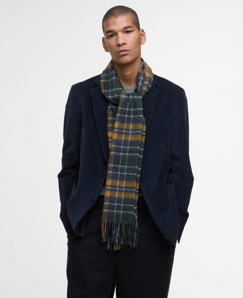 Echarpe en laine d'agneau Barbour forest bronze brown