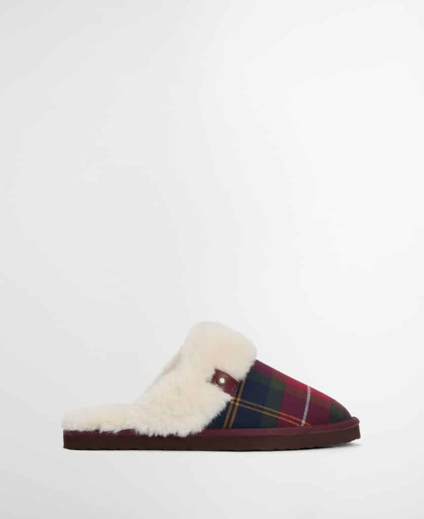 Chaussons fourrés en tartan pour femme barbour Claudia