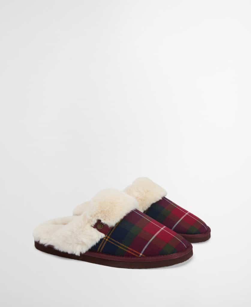 Chaussons fourrés en tartan pour femme barbour Claudia