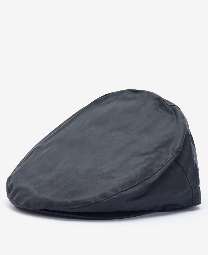 Casquette plate en coton huilé bleu marine Barbour