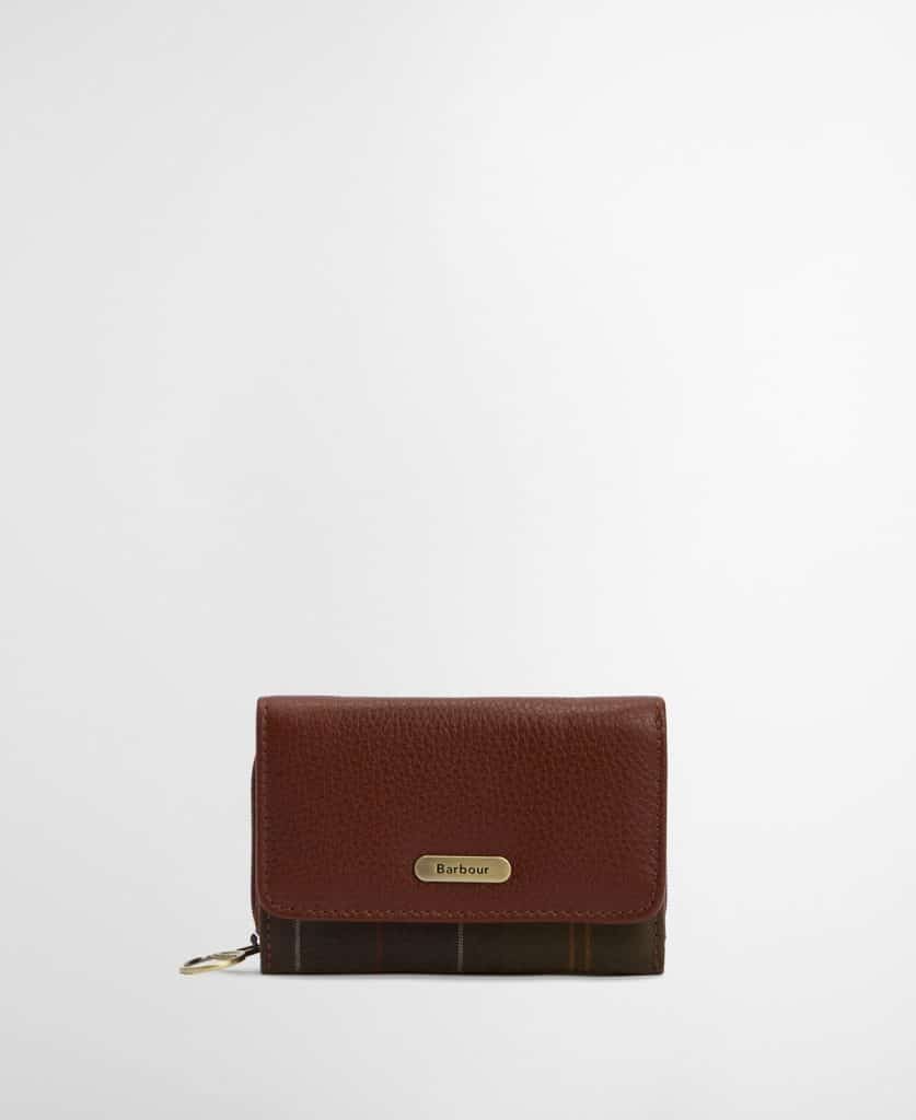 Porte-monnaie en cuir et tartan Rosa Barbour