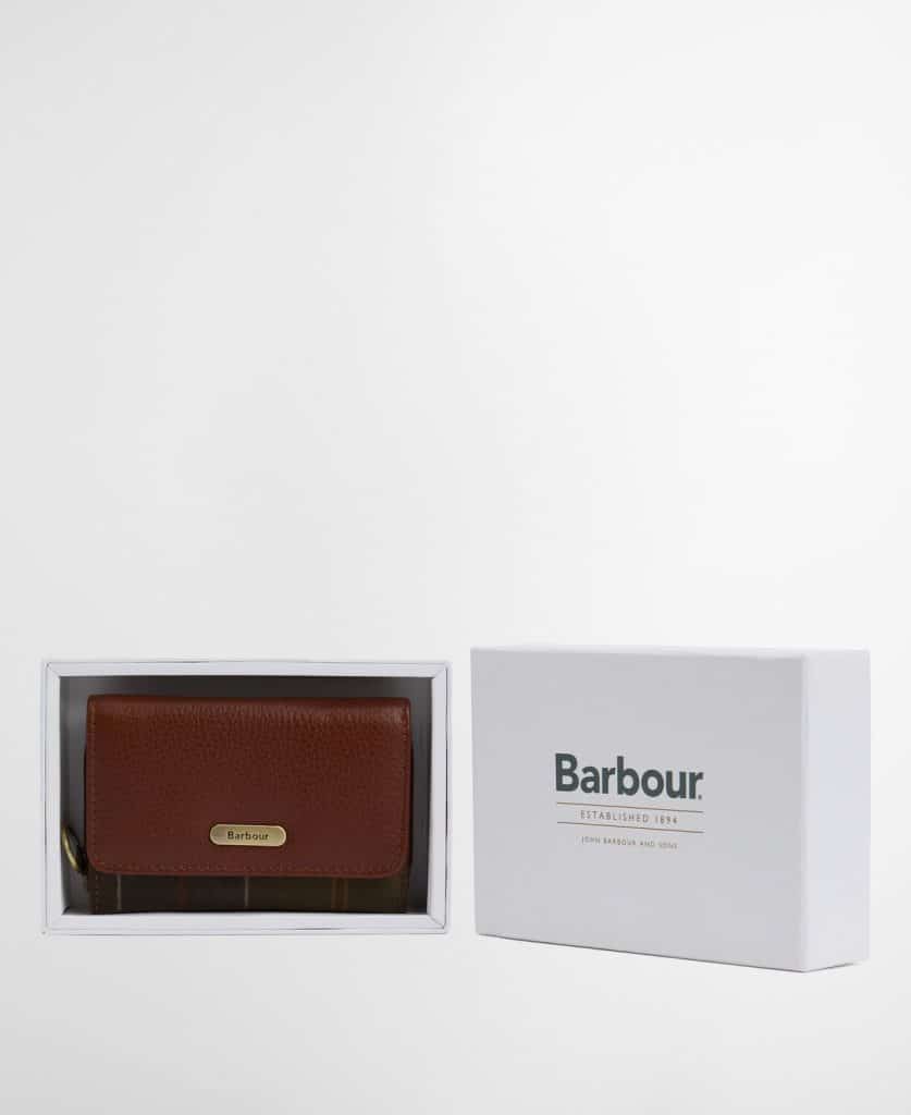 Porte-monnaie en cuir et tartan Rosa Barbour