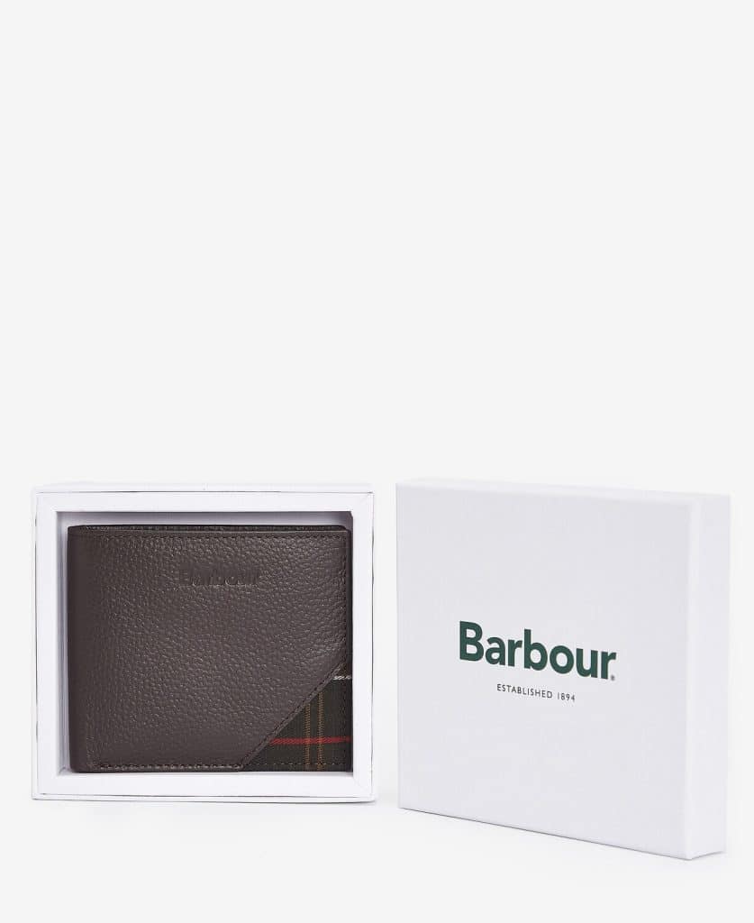 Portefeuille en cuir et tartan Tarbert Barbour