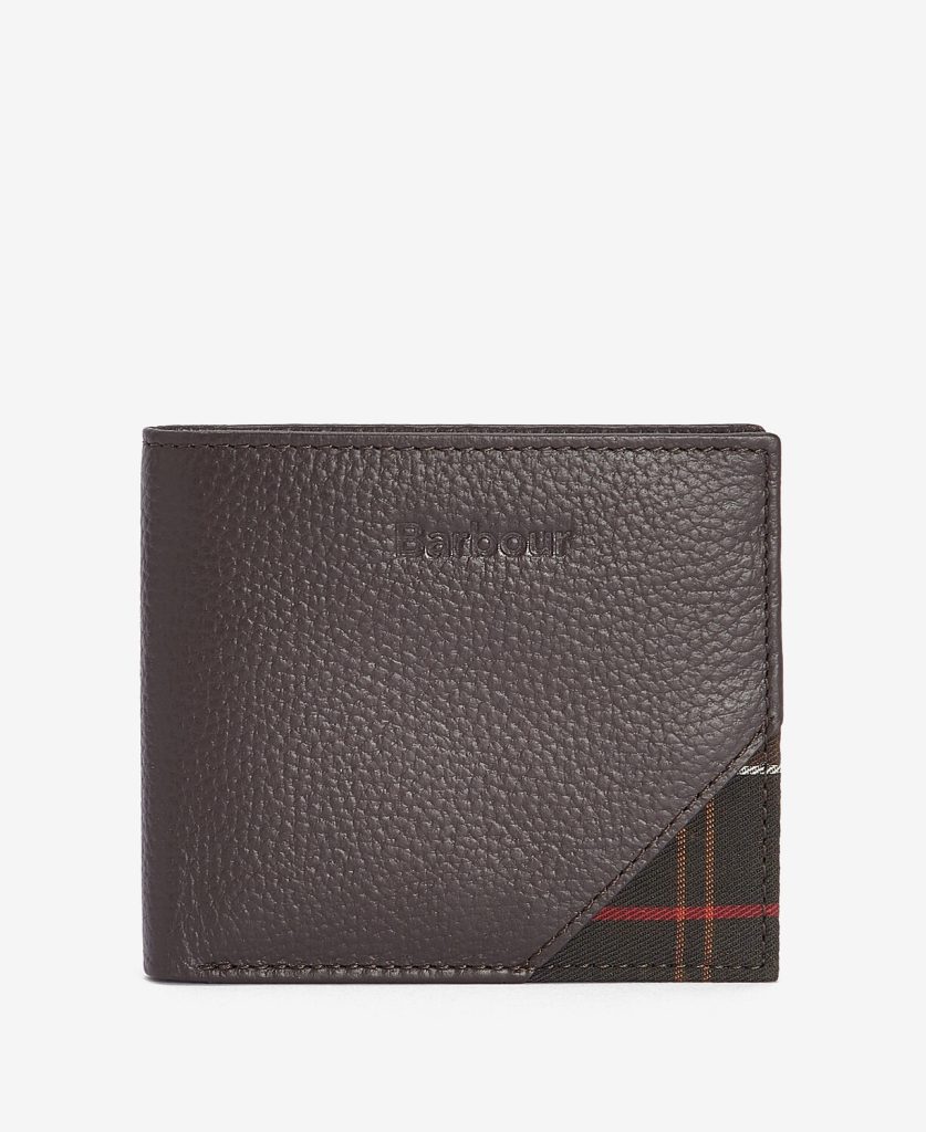 Portefeuille en cuir et tartan Tarbert Barbour