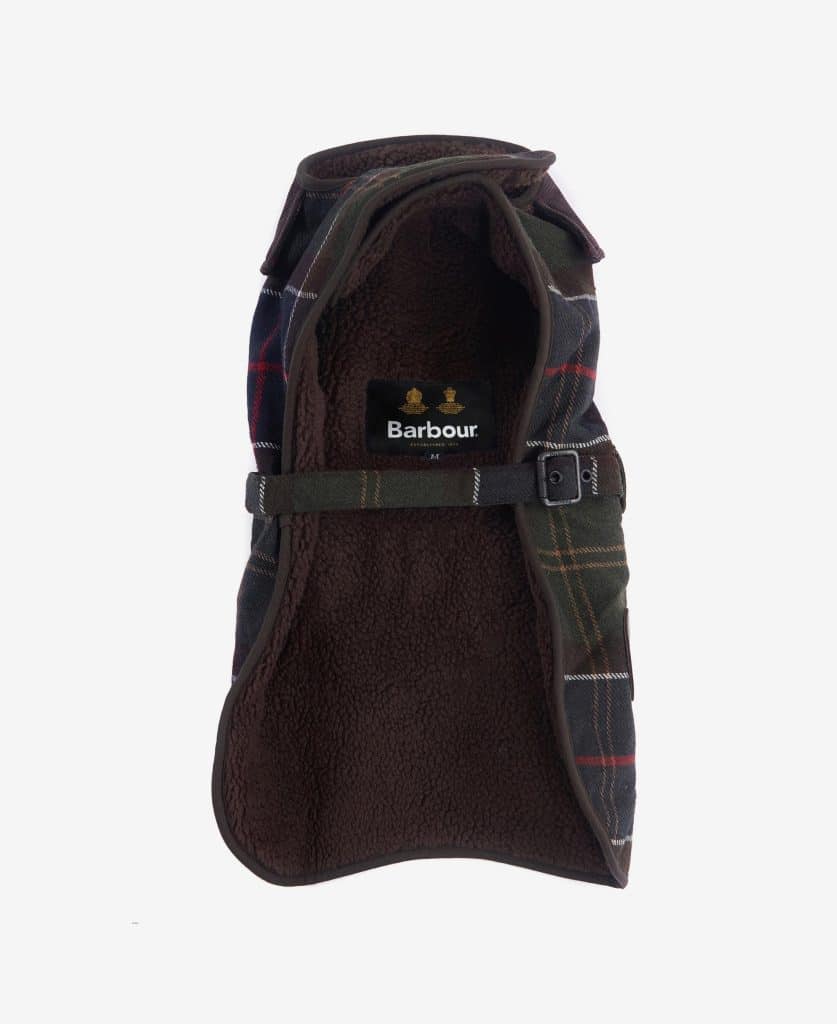Manteau chien en laine tartan Barbour